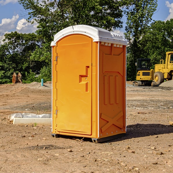 how often are the porta potties cleaned and serviced during a rental period in Greenfield